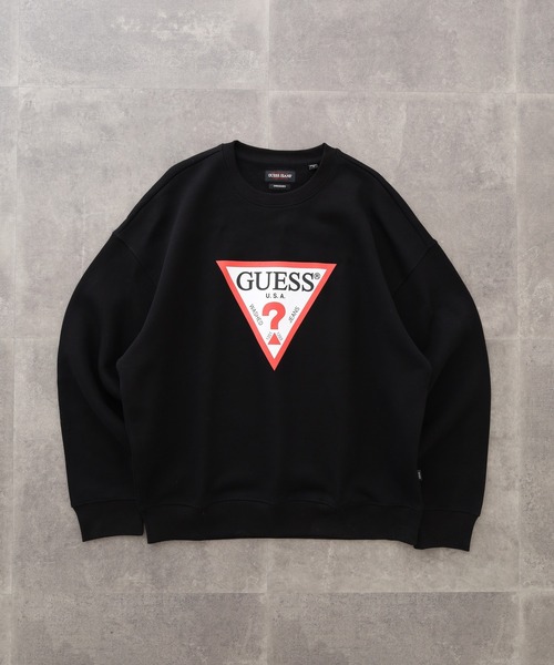 guess × generations コラボ スウェット M 黒 GUESS Originals Vintage Triangle Crewneck スウェット | GUESS(ゲス