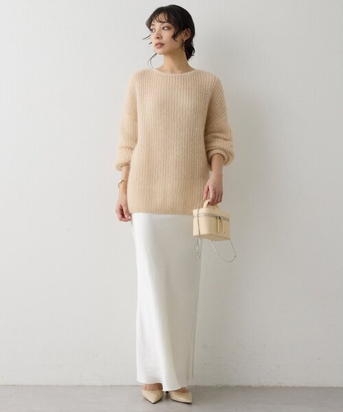 ウィムガゼット　ラメモヘア　ラメモヘヤ　ニット　ホワイト　クリーム ウィムガゼット Whim Gazette ラメモヘヤニットプルオーバー