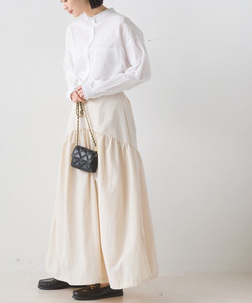 「OMNES」 ロングスカート FREE ライトカーキ レディース_画像3