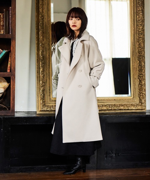 mysty woman（ミスティウーマン） ワンピース レース襟付き微起毛