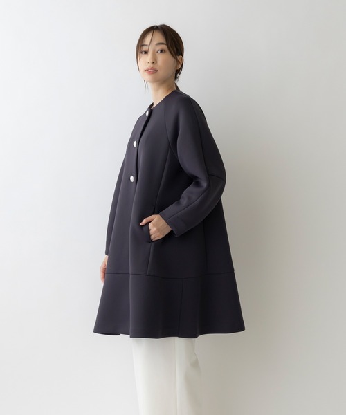 Sono（ソーノ） ノーカラーコート 1 ネイビー レディース : ZOZOTOWN
