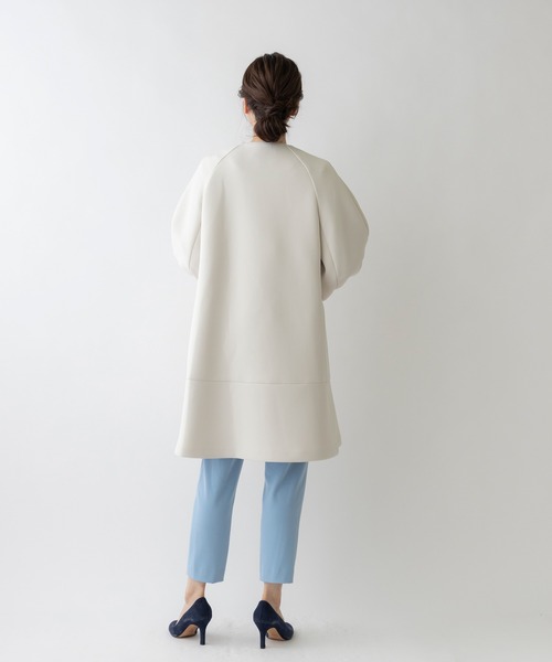 「Sono」 ノーカラーコート 1 ネイビー レディース_画像4