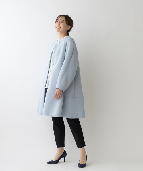 Sono（ソーノ） ノーカラーコート 1 ネイビー レディース : ZOZOTOWN