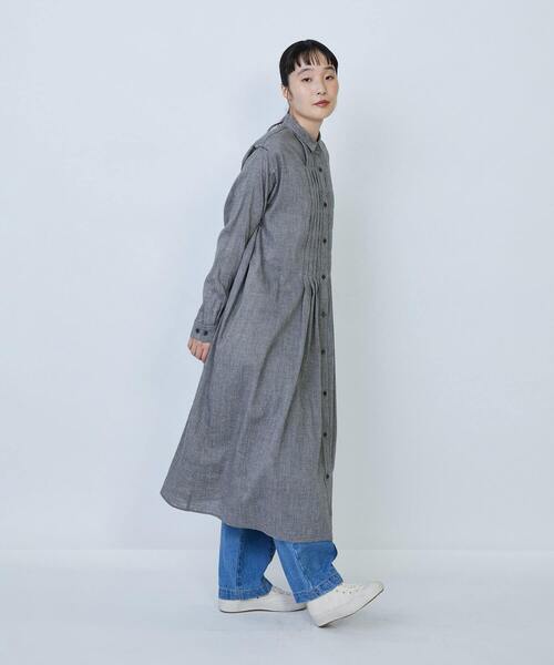 新品⑅* little cotton clothes リネンワンピース ⑅* LOISIR ワンピース リネンコットンヤクローンシャツワンピース