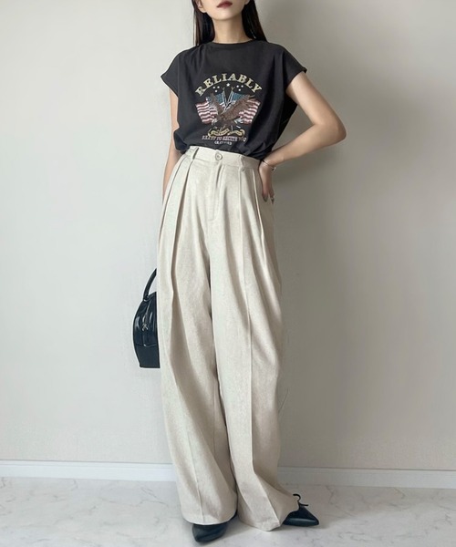 「LAUIR」 スラックス SMALL アイボリー レディース_画像5