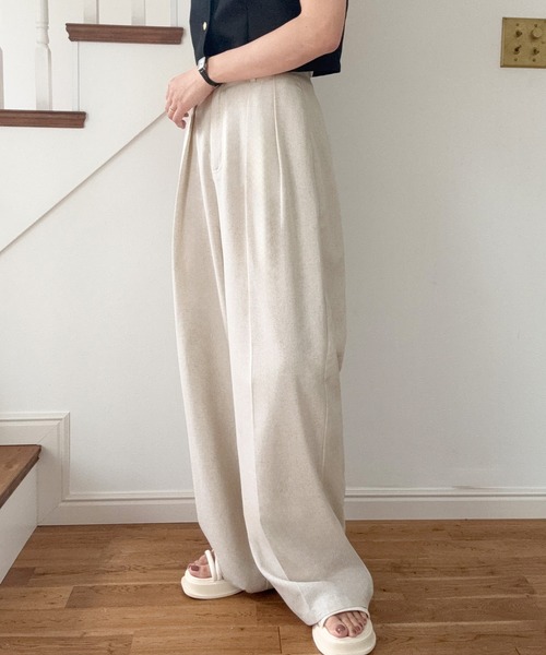 「LAUIR」 スラックス SMALL アイボリー レディース_画像8