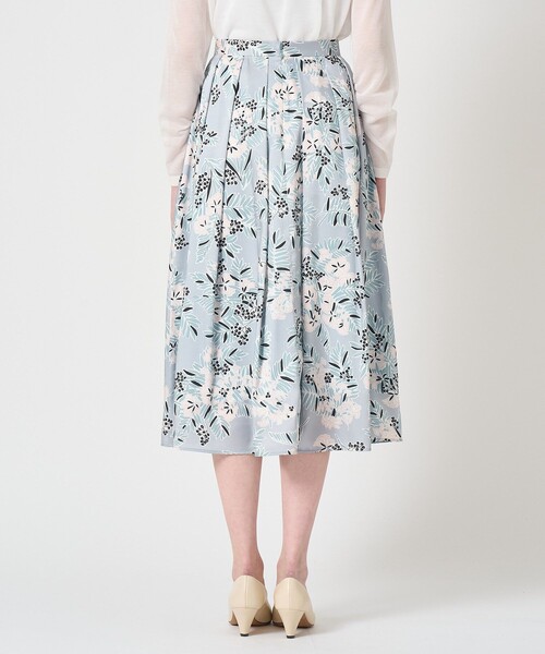 ANAYI（アナイ） スカート アイシーフラワープリントタックフレア