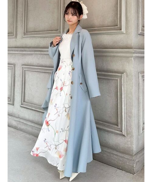 セリーヌ　白トレンチコート　美品 RESEXXY（リゼクシー） トレンチコート コート カスケードフレアロング