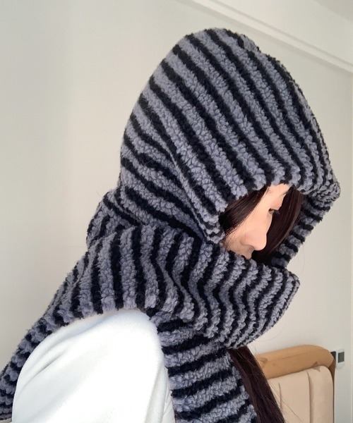 HALEY PESCA マフラー ストール HALEY PESCA/モノクロボーダー柄