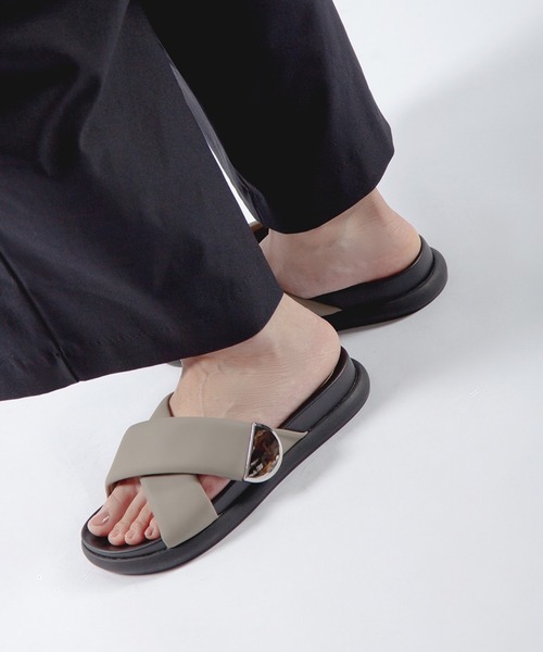 ALL BLACK（オールブラック） 厚底 サンダル 「厚底/3.5cm」クロス