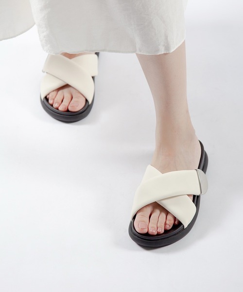 ALL BLACK（オールブラック） 厚底 サンダル 「厚底/3.5cm」クロス