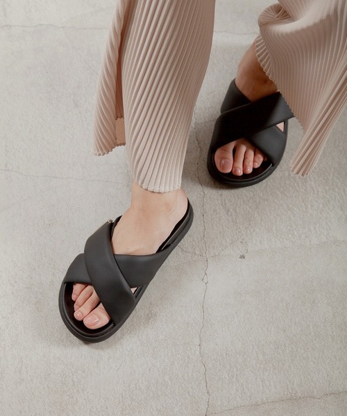 ALL BLACK（オールブラック） 厚底 サンダル 「厚底/3.5cm」クロス