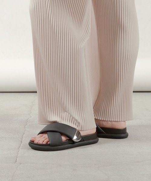 ALL BLACK（オールブラック） 厚底 サンダル 「厚底/3.5cm」クロス