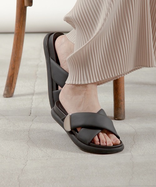 ALL BLACK（オールブラック） 厚底 サンダル 「厚底/3.5cm」クロス