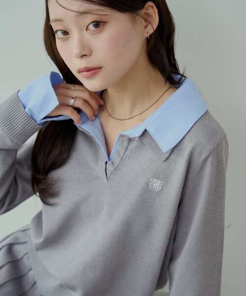 「Chico」 長袖ニット FREE ネイビー レディース_画像3