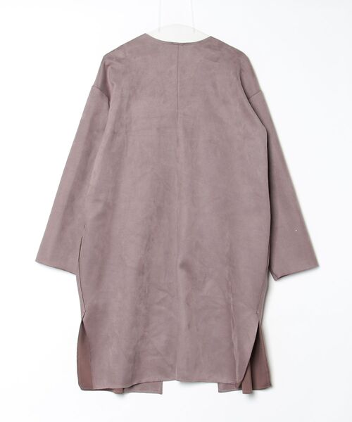 「DISCOAT」 ノーカラーコート LARGE グレー レディース_画像2