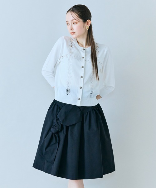 スカート 「人気追加」タックリボンスカートの画像