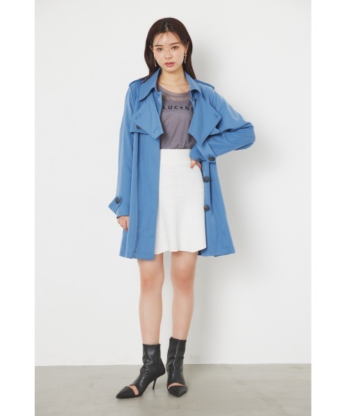 「rienda」 トレンチコート SMALL ブルー レディース_画像9