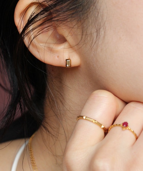 ピアス K18vermeil チョコレート ダイヤモンド ピアス レディース メンズの画像