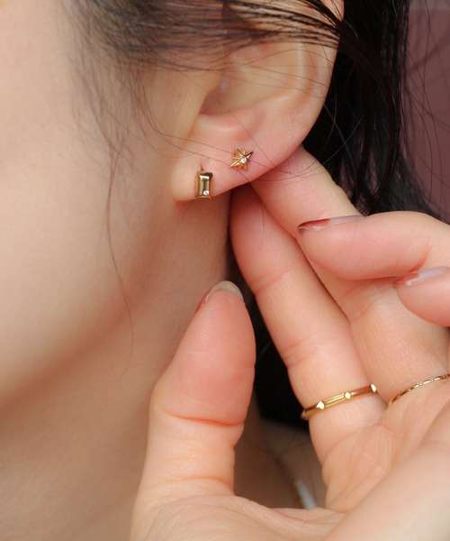 ピアス K18vermeil チョコレート ダイヤモンド ピアス レディース メンズの画像
