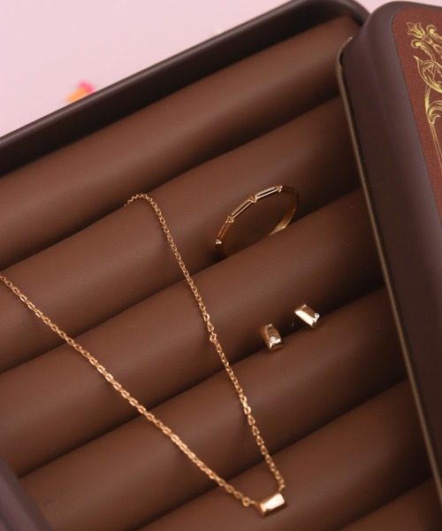 ピアス K18vermeil チョコレート ダイヤモンド ピアス レディース メンズの画像