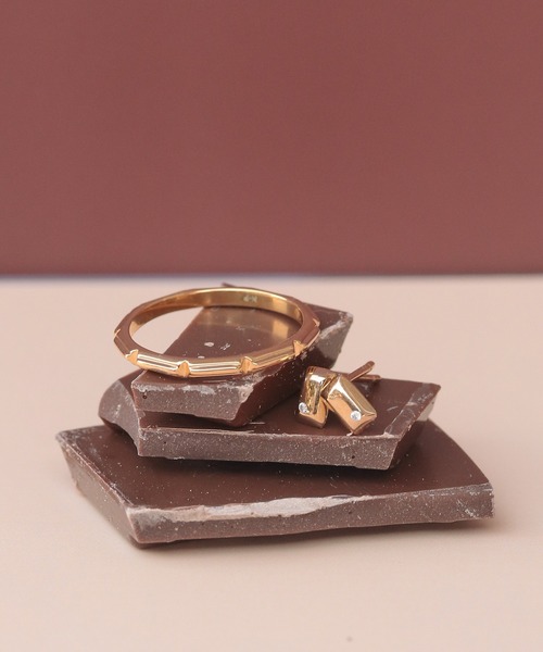 ピアス K18vermeil チョコレート ダイヤモンド ピアス レディース メンズの画像