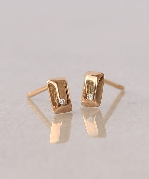 ピアス K18vermeil チョコレート ダイヤモンド ピアス レディース メンズの画像