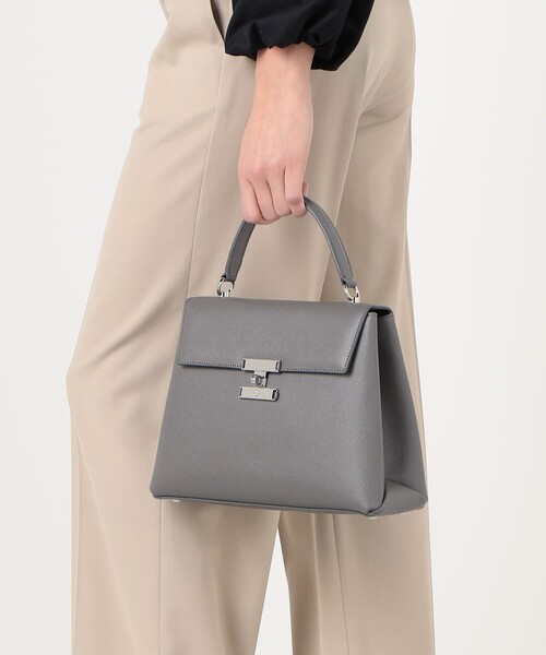 未使用級 ✨カルボッティ New Lady 323 レザー ダークグレー CARBOTTI（カルボッティ） ハンドバッグ NEW LADY 323 ハンドバッグ