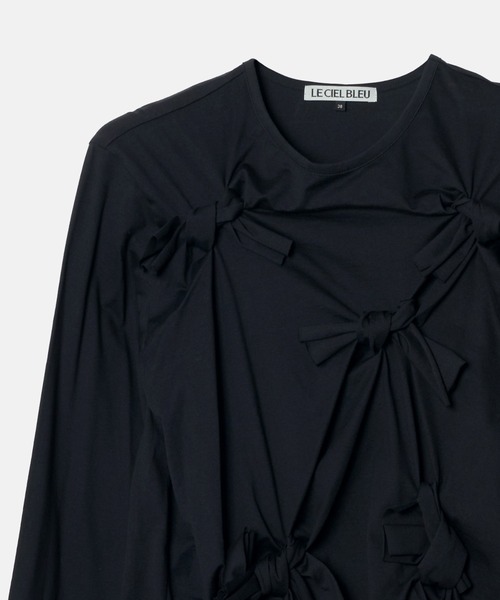le ciel bleu黒カットソー LE CIEL BLEU ルシェルブルー レディース Tシャツ・カットソー サイズ