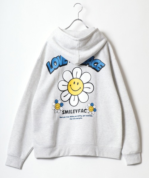 「SMILEY FACE」 プルオーバーパーカー LL ブラック系その他3 レディース_画像3