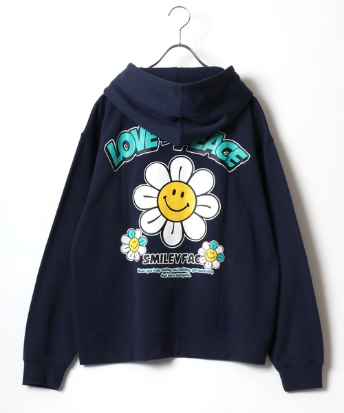 「SMILEY FACE」 プルオーバーパーカー LL ブラック系その他3 レディース_画像4