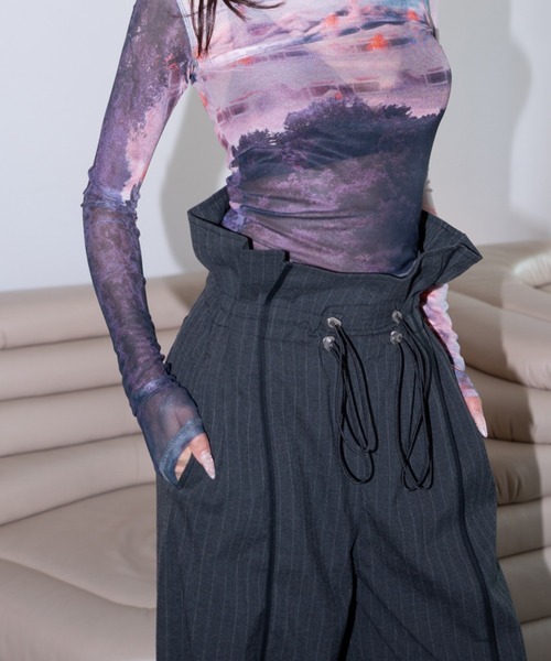 「JUEMI」 スラックス MEDIUM ライトグレー レディース_画像5