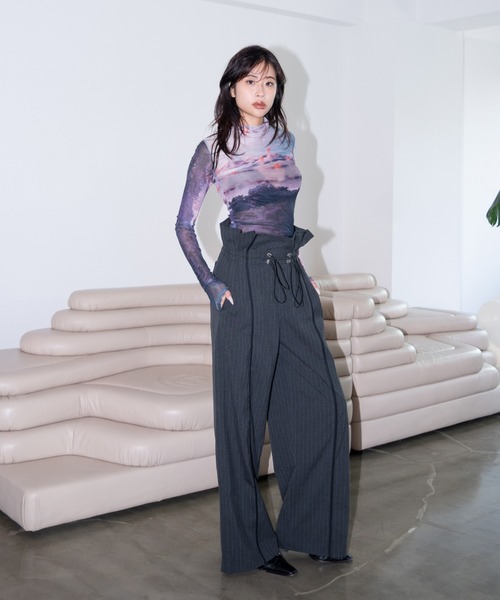 「JUEMI」 スラックス MEDIUM ライトグレー レディース_画像7