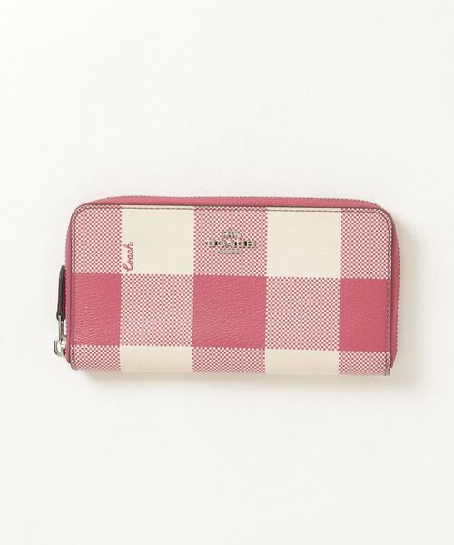 最新モデル★　新品　COACH　長財布　人気　チェック柄　ピンク COACH（コーチ） チェック柄財布 - ピンク レディース : ZOZOTOWN