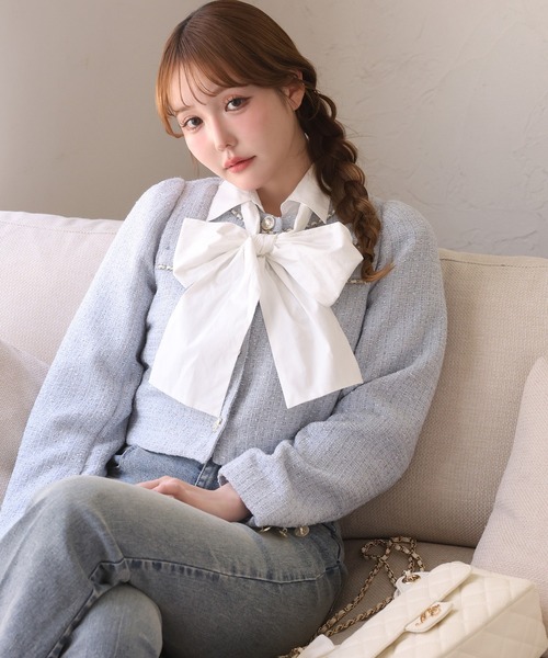 carla ツイードジャケット 白 新品未使用 CARLA ツイードジャケット - メルカリ