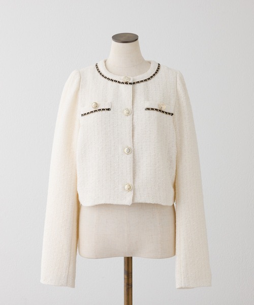 完売品！新品未使用 CARLA ツイードジャケット / ホワイト CARLA Tweed jacket / White