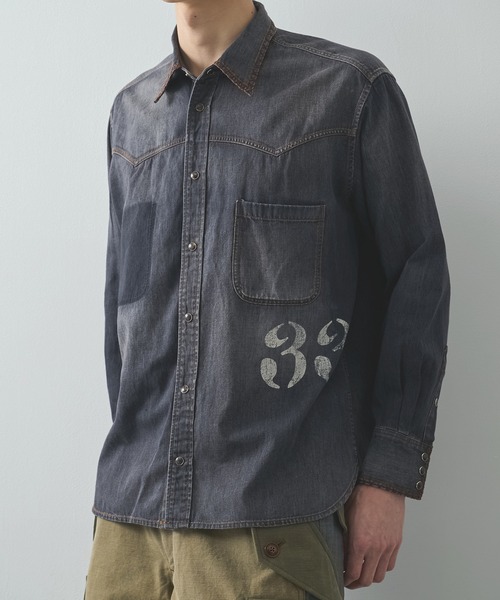 KHOKI（コッキ） シャツ 「KHOKI/コッキ」Hand-Embroidered Denim