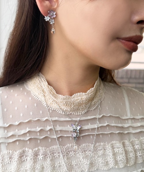 ANNA SUI（アナスイ） ネックレス 蝶 小花モチーフ ネックレス