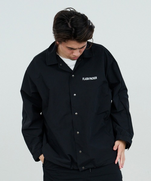 FLASH PACKER コーチジャケット ナイロンジャケット XL ブラック FLASH PACKER（フラッシュパッカー） ナイロンジャケット ウィンド