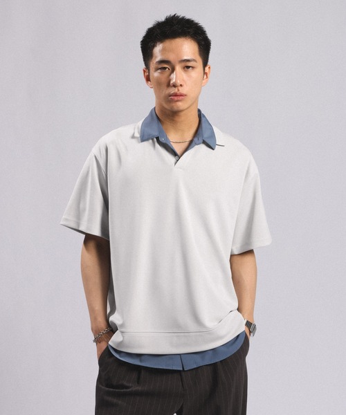 RAGEBLUE（レイジブルー） ポロシャツ 「LUXURY+EASY」DRAPE FABLIC