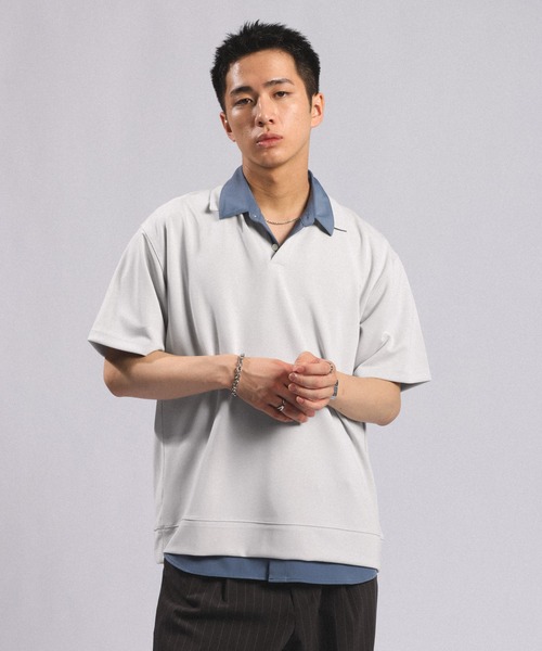 RAGEBLUE（レイジブルー） ポロシャツ 「LUXURY+EASY」DRAPE FABLIC