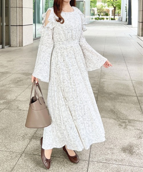 「apres jour」 長袖ワンピース X-LARGE オフホワイト レディース_画像4
