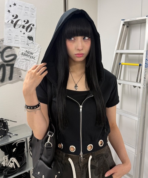 パーカー ハトメラウンドZIPパーカー レディース メンズ : ZOZOTOWN