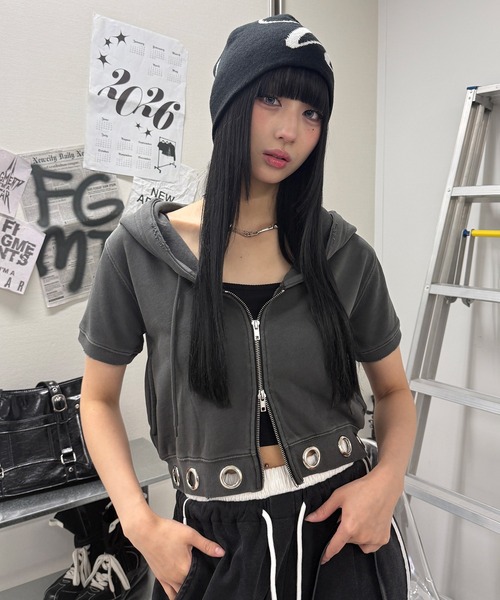 PG×ニャロメプリントフルジップフーディ0 パーカー ハトメラウンドZIPパーカー レディース メンズ : ZOZOTOWN