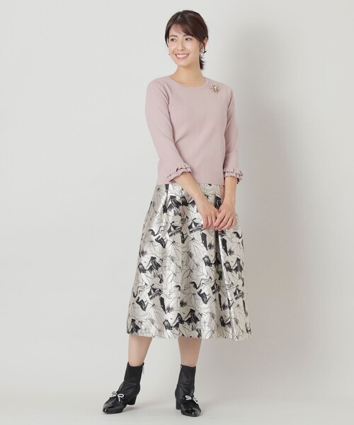 「TO BE CHIC」 7分袖ニット 42 ピンク系その他2 レディース_画像3