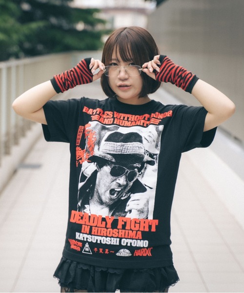 tシャツ 仁義なき戦い 広島死闘篇(マブいスケ・ブラック)復刻版 メンズ