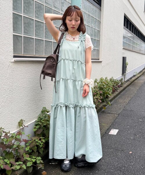 w closet（ダブルクローゼット） ワンピース 2WAYフリルドロスト