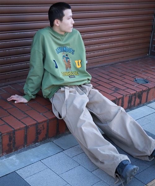 トレーナー スウェット 「HOOK」カップル刺繍トレーナー メンズ