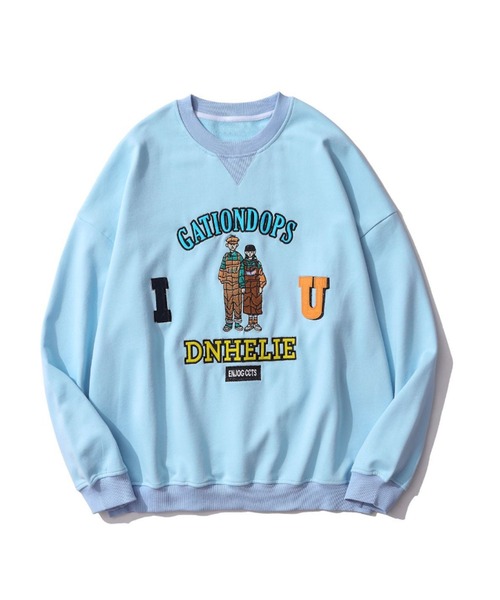 トレーナー スウェット 「HOOK」カップル刺繍トレーナー メンズ