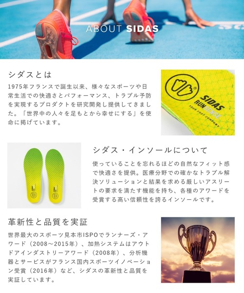 SIDAS（シダス） インソール SIDAS RUN 3D SENSE INSOLE ラン センス